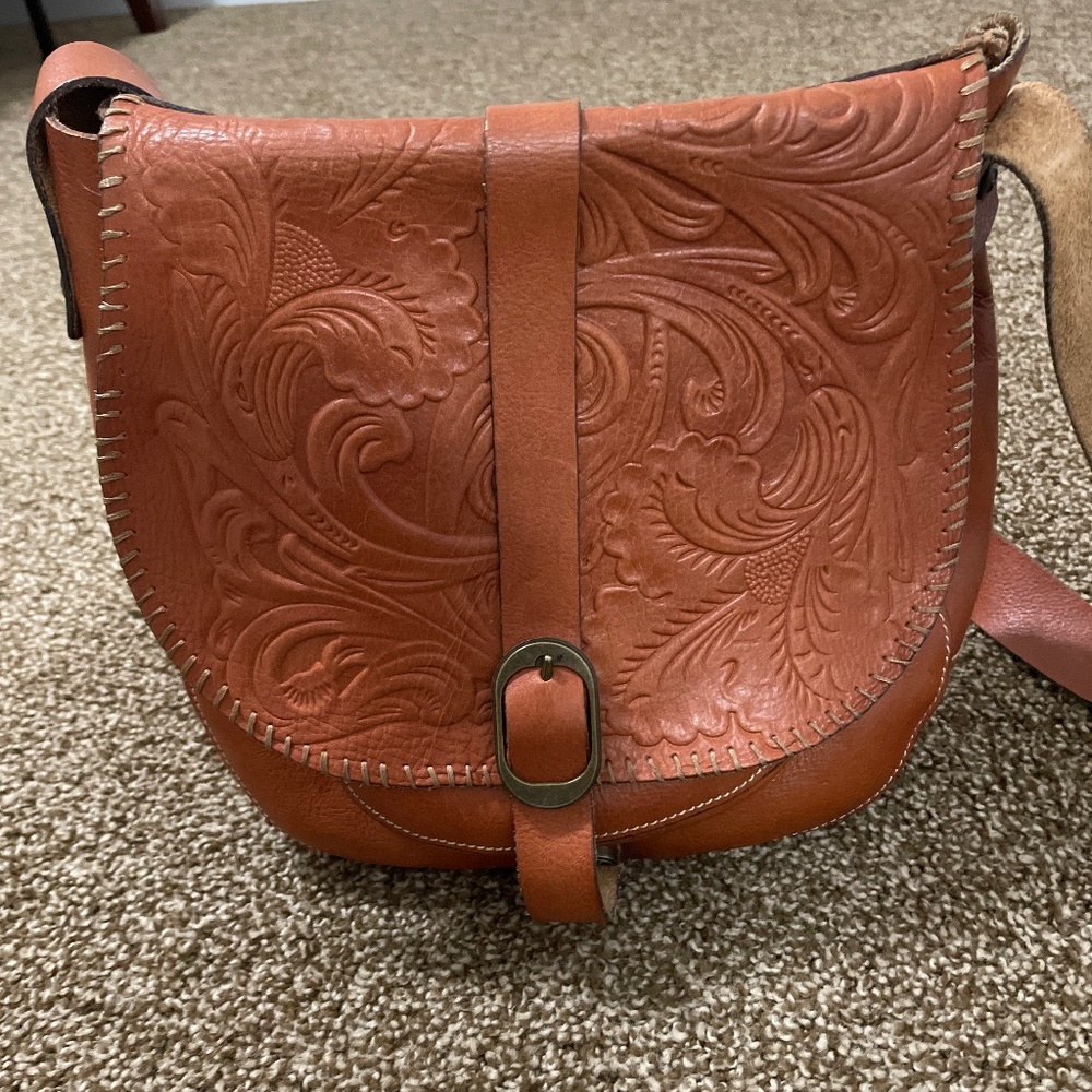 Patricia Nash Leather Saddle Bag